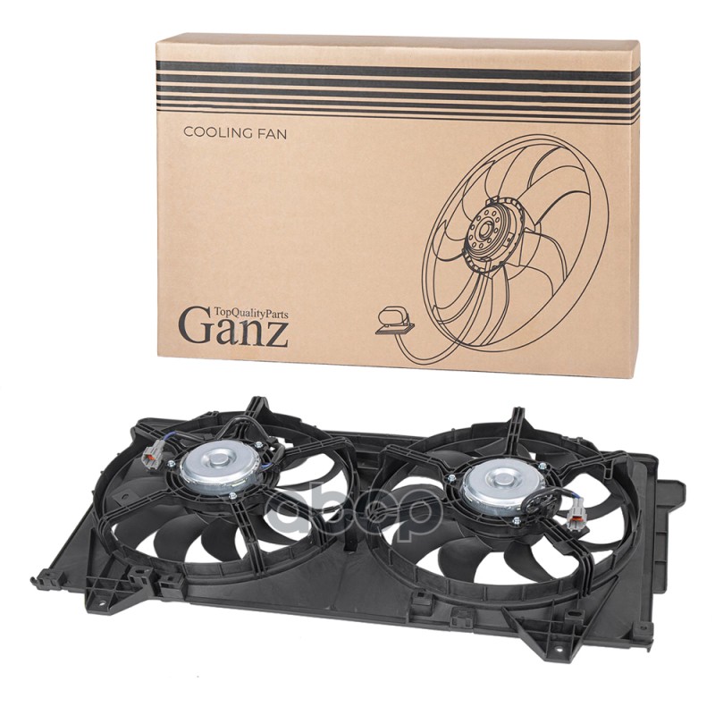 Вентилятор охлаждения в сборе (двойной) Mazda 6 2013- GANZ GIC06516 GANZ арт. GIC06516