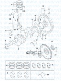 Поршень Двс Chevrolet: Spark (M100) 1998-2005, Spark (M200) 2005-2017, Matiz GENERAL MOTORS арт. 96571774