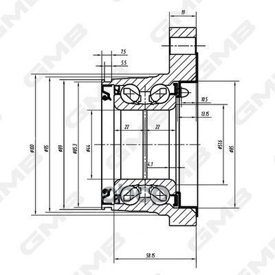 Ступица колеса задняя левая TOYOTA PRADO GMB арт. gh22820m