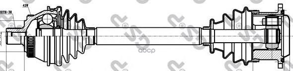 Вал приводной 203015 GSP арт. 203015