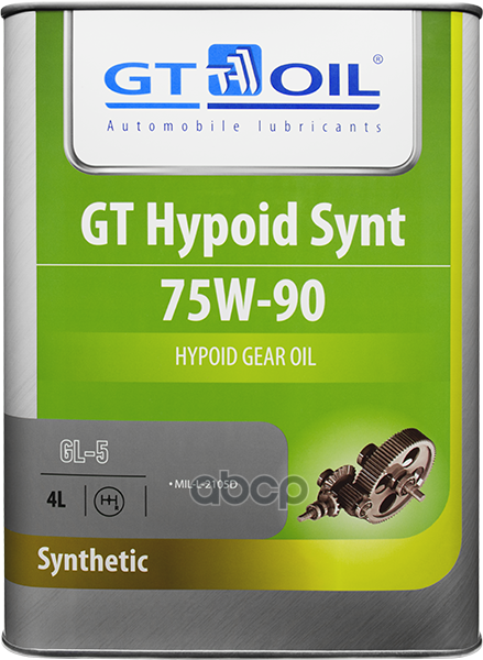 Масло транс. GT Hypoid Synt  SAE 75W-90  API GL-5  4 л GT OIL арт. 8809059407875