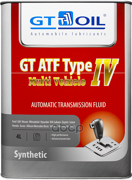 Масло транс. GT ATF T-IV Multi Vehicle  4 л GT OIL арт. 8809059407912