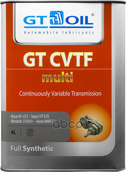 Масло трансмиссионное синтетическое CVTF Multi 4л GT OIL арт. 8809059408667