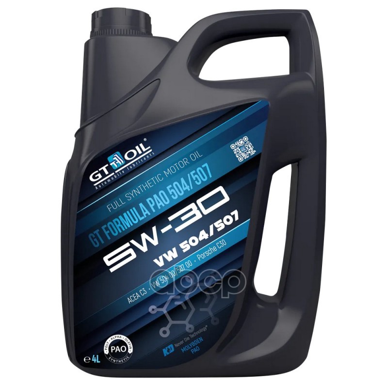 GT OIL Масло GT Formula PAO 504/507 SAE 5W-30 API SN  4 л