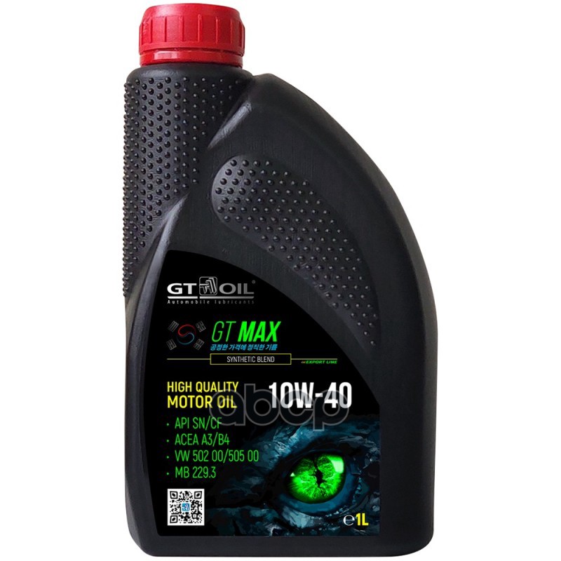 GT OIL Масло моторное полусинтетическое GT Max 10W40 SN/CF, A3/B4 1л