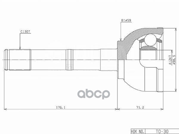 Шрус (Спереди/ Наруж) Toyota Land Cruiser (J80) 89-97 HDK арт. TO-030