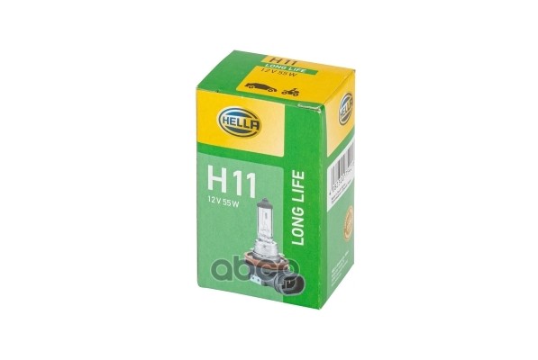 Лампа накаливания  H11 12V 55W PGJ19-2  Long Life HELLA арт. 8gh223498-351