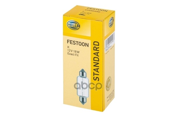 Лампа 12V C18w 18W Sv8,5-8 Hella 10 Шт. Картон 8Gm002091-121 HELLA арт. 8GM002091-121