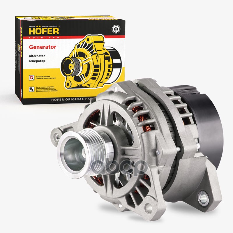 Генератор ГАЗ, УАЗ (УМЗ-4216) 33027, поликлин., 95А, 9402.3701-18 HOFER арт. HF633638
