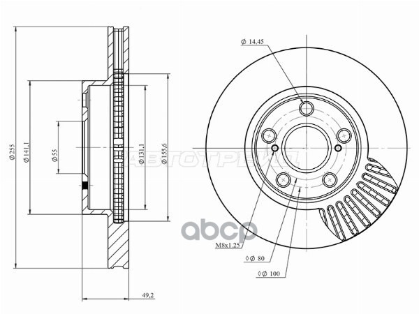 Диск тормозной (Спереди) Toyota Prius (NHW20) 03-11 HOSU арт. HSDB0151