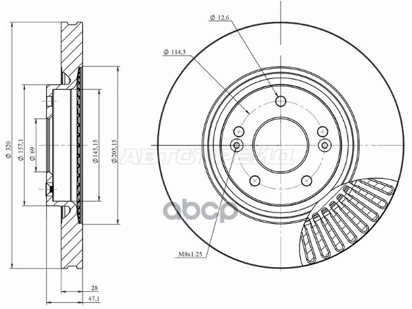 Диск тормозной Hyundai ix35 09-15 / Sonata 09-19 HOSU арт. HSDB0172