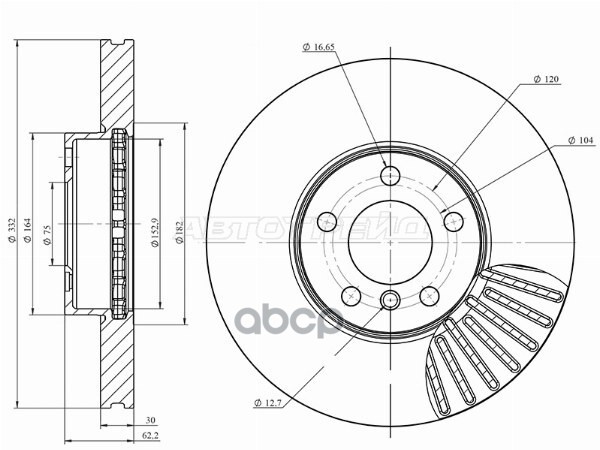 Диск тормозной BMW X5 06-18 / X6 08-20 HOSU арт. HSDB0194