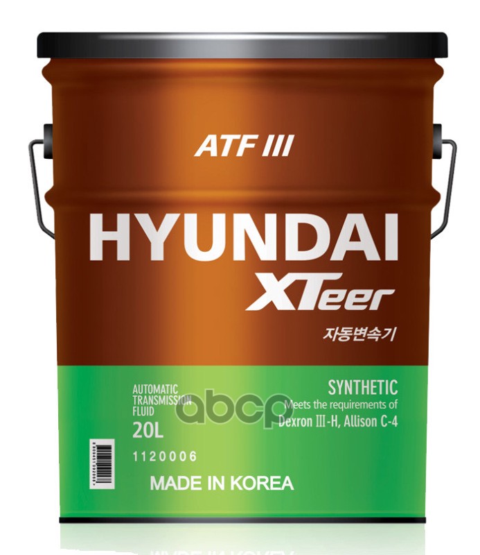 Масло трансмиссионное HYUNDAI XTEER ATF 3 20л (1121006) 1120006 HYUNDAI XTeer арт. 1120006