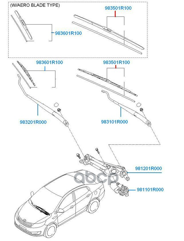 Щетка Стеклоочистителя 650Мм Гибридная Левая Hyundai Solaris Hyundai-KIA арт. 983501R100