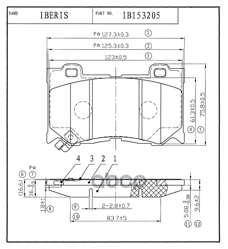 Колодки Тормозные Пер К-Т Nissan Fx Ii (S51) IBERIS арт. IB153205
