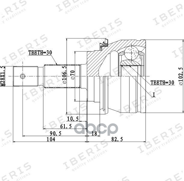 Шрус Наружный IBERIS арт. IB6115