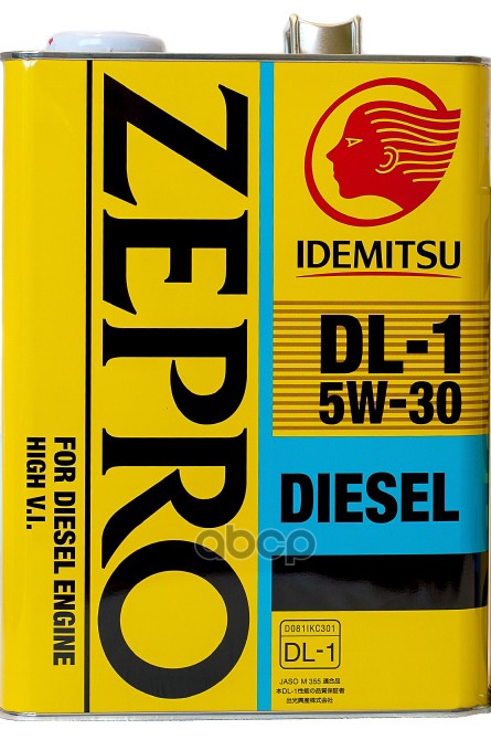 IDEMITSU Масло моторное IDEMITSU ZEPRO DIESEL DL-1 5W-30 ACEA C2-08 (4л) 2156-004