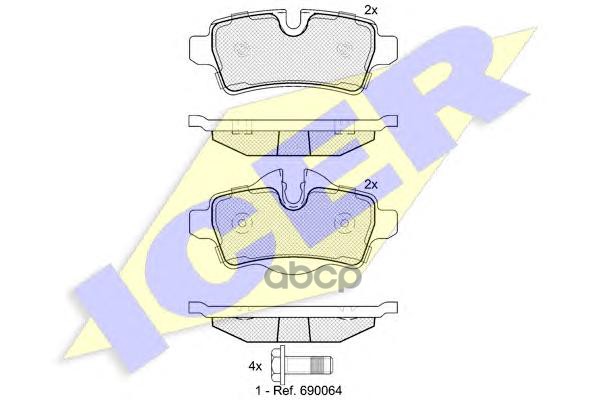 Колодки Торм Диск Mini Cooper 06- Icer арт. 181812