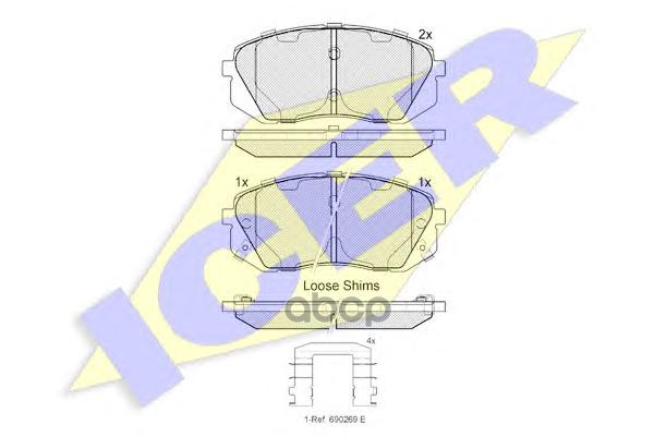 Колодки торм.диск. Hyundai i40 CW 1.6 GDi  1.7 CRDi  2.0 GDI (11-) Icer арт. 181826-201