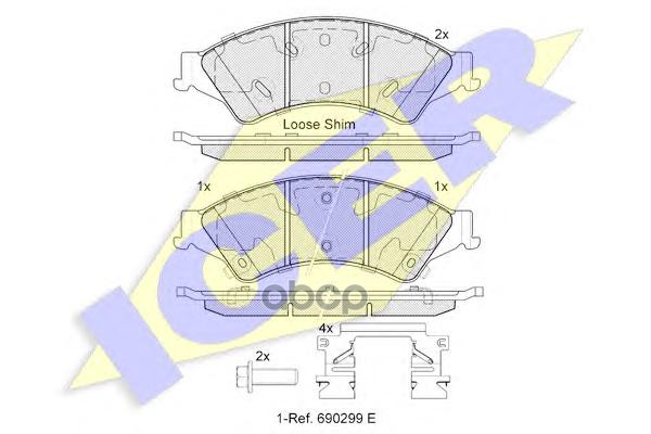 Колодки торм.диск. FORD RANGER (04/11-) Icer арт. 182109