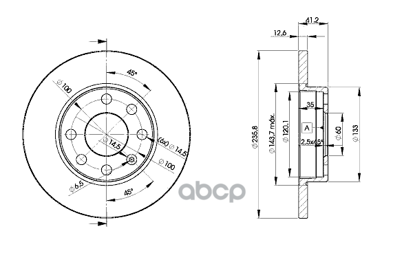Диск Тормозной Передний Opel Astra F/Corsa B/Vectra A /D=236Mm Icer 78Bd1240-2 Icer арт. 78BD1240-2
