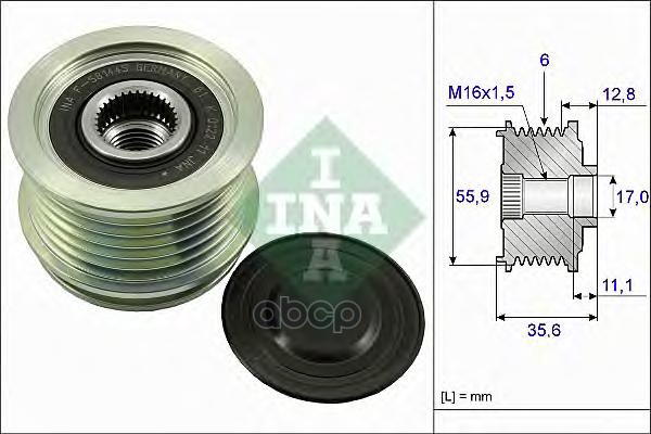 Шкив генератора AUDI A4 (B6, B7), VW PASSAT (3C, 36) 535004110 Ina арт. 535004110
