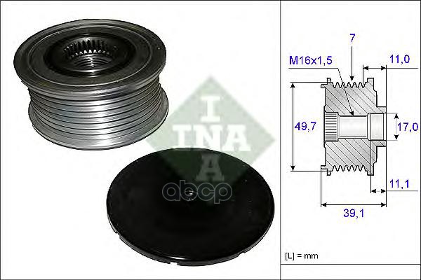 Шкив генератора MERCEDES ML280CDI-350CDI W164, G350CDI/G400 W463 00- 535008410 Ina арт. 535008410