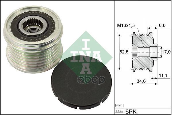 Шкив Генератора Nissan X-Trail (T32) 2.5I 4X4 535031510 Ina арт. 535031510