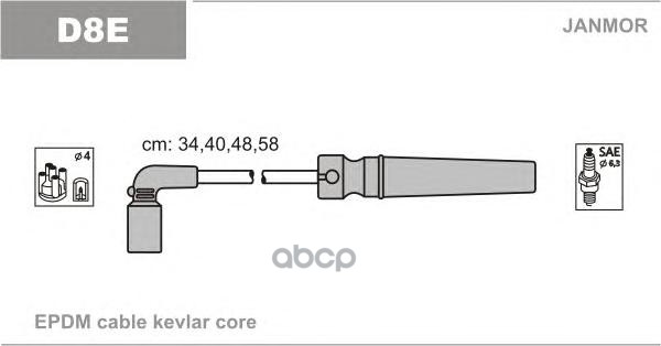 Комплект Проводов Зажигания Daewoo: Nubira 1.8 97-99 Janmor арт. D8E