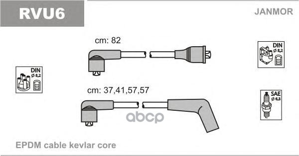 Комплект Проводов Зажигания Rover: 200 95-00, 200 Хэтчбек 89-95, 400 90-95 Janmor арт. RVU6