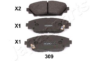 Колодки Тормозные Дисковые, Комплект | Перед | Japanparts арт. PA309AF