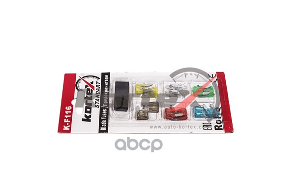 Предохранители к-кт плоские MINI (с пинцетом)(7.5/10/15/20/25/30 по 2 шт) K-F116 KORTEX арт. K-F116