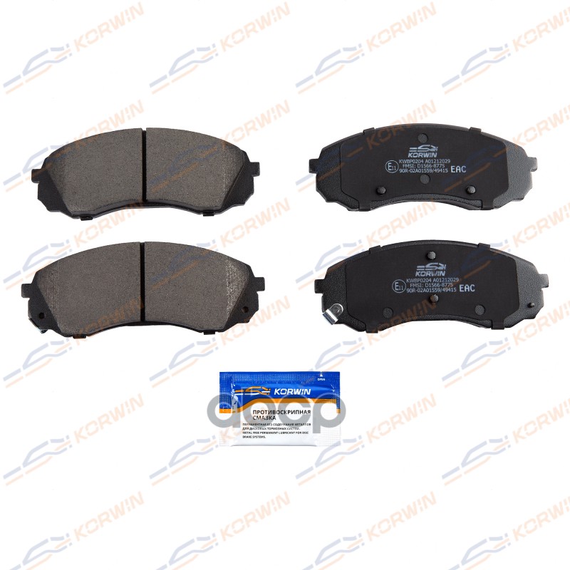 Колодки Тормозные Дисковые Перед. Hyundai H-1 (Tq) 08-/Ix55 07-/Kia Carnival Iii (Vq) 05- KORWIN арт. KWBP0204
