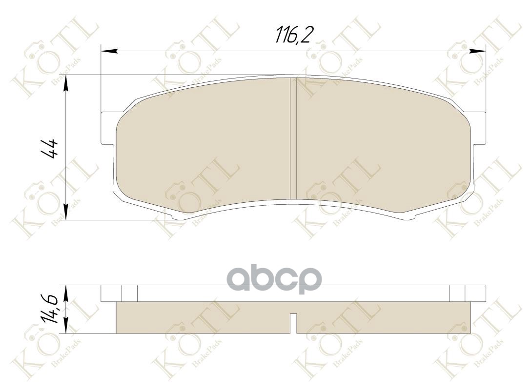 Колодки тормозные дисковые задние к-т TOYOTA LC 80/90/120 90>/MITSUBISHI PAJERO KOTL арт. 1182kt