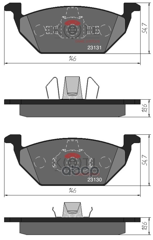 Колодки тормозные дисковые передние к-т AUDI A3 >03/VW G4/G5/SKODA OCTAVIA 1.4/1.6 KOTL арт. 1357kt