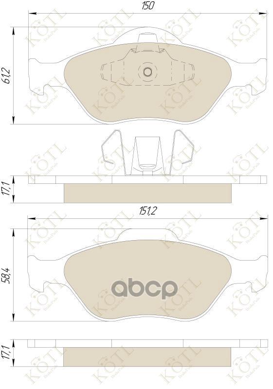 Колодки тормозные дисковые передние к-т FORD FIESTA 95>01/01>/FUSION 01> KOTL арт. 1419kt