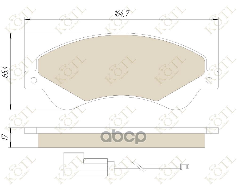 Колодки тормозные дисковые к-т FORD TRANSIT 06- 280/300-Series передние с KOTL арт. 1723kt