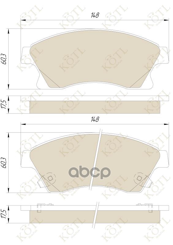 Колодки тормозные дисковые передние к-т CHEVROLET CRUZE/OPEL ASTRA J 15 10- KOTL арт. 1843kt