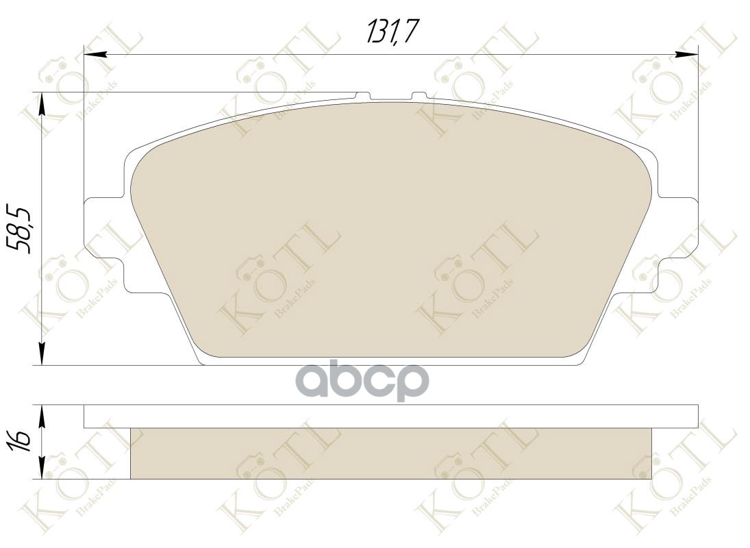 Колодки тормозные дисковые передние к-т NISSAN PRIMERA (P12) 02>/ALMERA TINO 00>05 KOTL арт. 3227kt