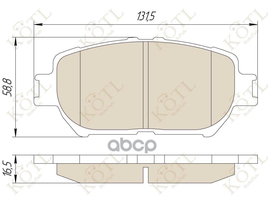 Колодки Тормозные Дисковые Передние К-Т Toyota Camry 08/01-11/06  Solara 07/03-11/ KOTL арт. 3314kt