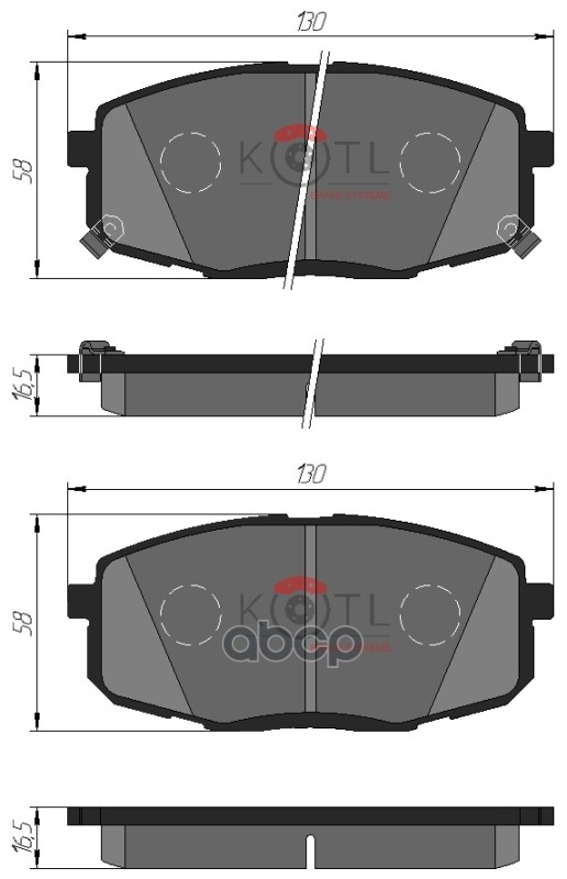 Колодки тормозные дисковые передние к-т HYUNDAI i30 07-/KIA СEED 07-/CARENS 02- KOTL арт. 3342kt