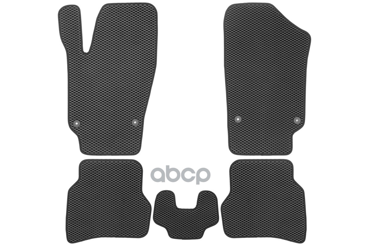 Коврики В Салон Eva Подходят Для Подходят Для Volkswagen Polo V, Vr,  2009-2020 (Черная Окантовка), 5Шт. / Фольксваген Поло K...