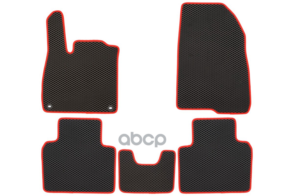 Коврики в салон EVA для HONDA Accord 2020-, сед., (красная окантовка), 5шт. / Хонда Аккорд Klever арт. EVA.R.0501804222110k