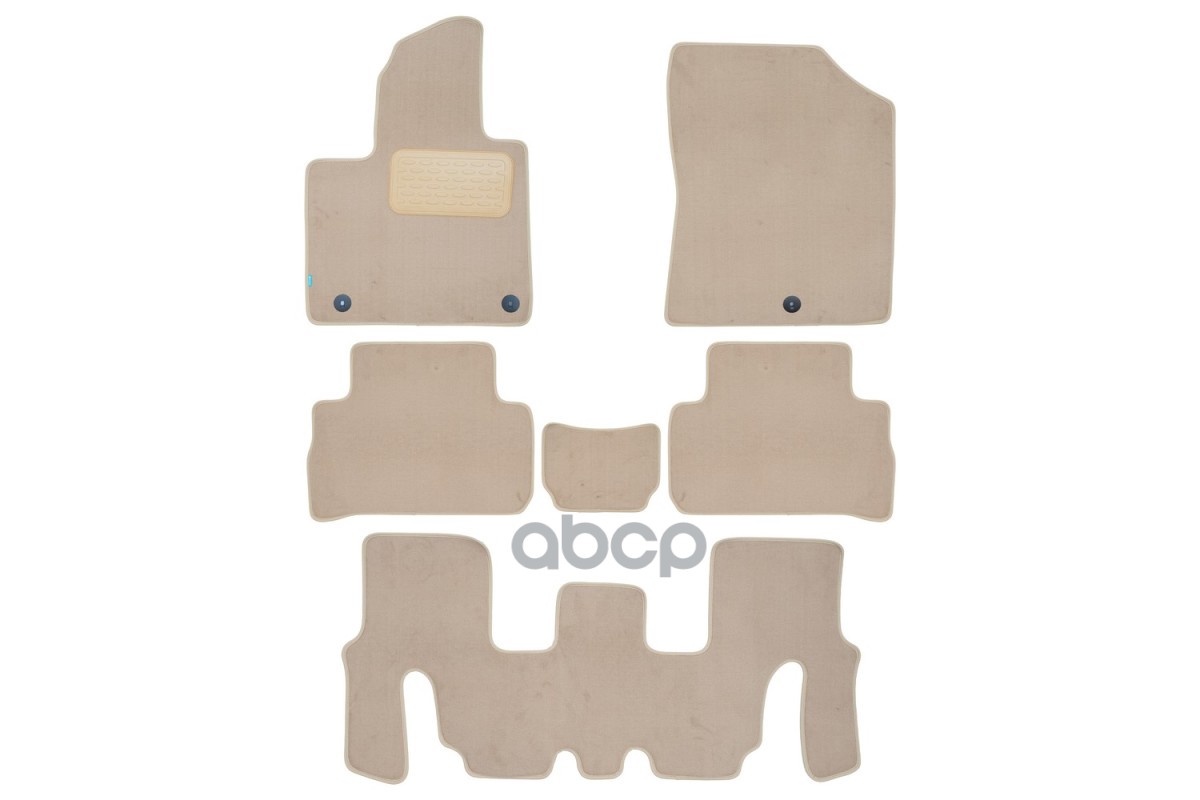 Коврики В Салон Klever Premium Hyundai Santa Fe 2021-, Кросс., 7Мест, 6 Шт. (Текстиль, Бежевые) / Хендай Санта Фе Klever арт....