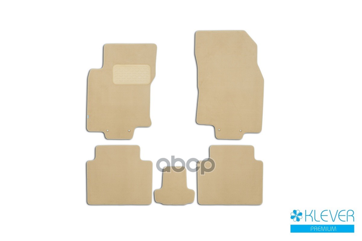 Коврики В Салон Klever Premium Nissan X-Trail T32 (Iii, Iiiр), 2014-, Внед., 5 Шт. (Текстиль, Бежевые) / Ниссан Х Трейл Kleve...