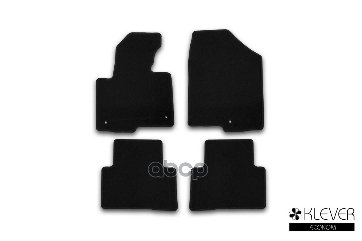 Коврики В Салон Klever Econom Hyundai Santa Fe Акпп 2012-2016, 2015-2018, Кросс., 4 Шт. (Текстиль) / Хендай Санта Фе Klever а...