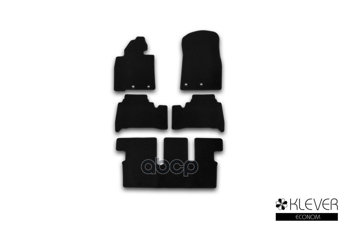 Коврики В Салон Klever Econom Toyota Land Cruiser 200, 7 Мест, Акпп, 2007-2012, 2012-2015, 2015-2021, Внед., 5 Шт. (Текстиль)...
