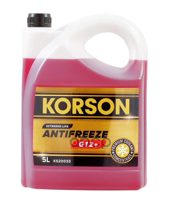 Антифриз, Концентрат G12+ Красный 5Л Korson арт. KS20033