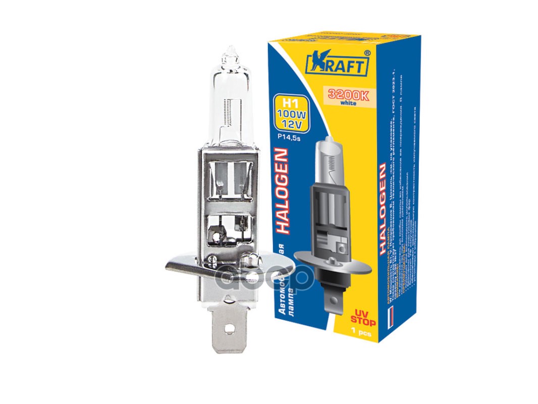 Лампа 12V H1 100W P14,5S Kraft 1 Шт. Картон Kt700001 Kraft арт. KT700001