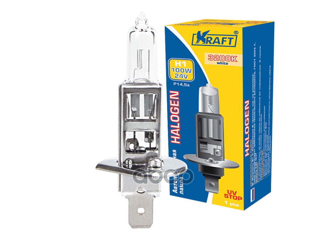 Лампа 24V H1 100W P14,5S Kraft 1 Шт. Картон Kt700003 Kraft арт. KT700003